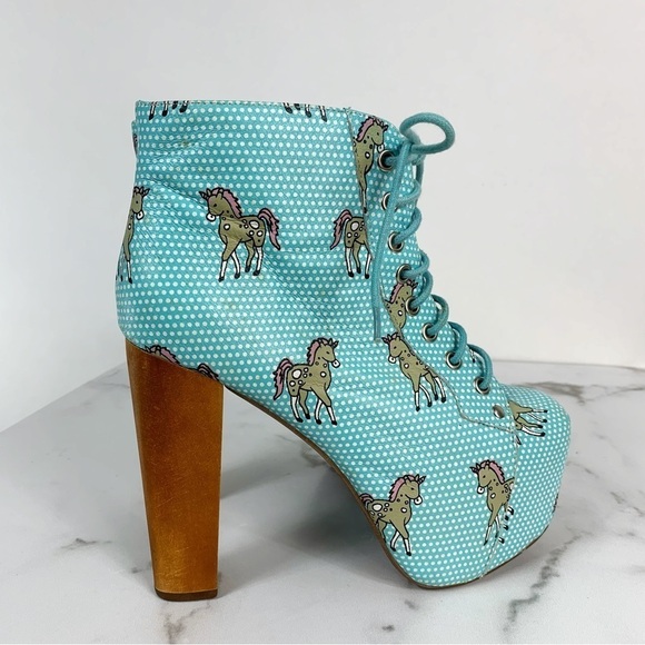 Jeffrey Campbell Lita Kawaii Unicorn Horses Platform
Heeled Lace Up Booties 7.5 - Picture 7 of 14